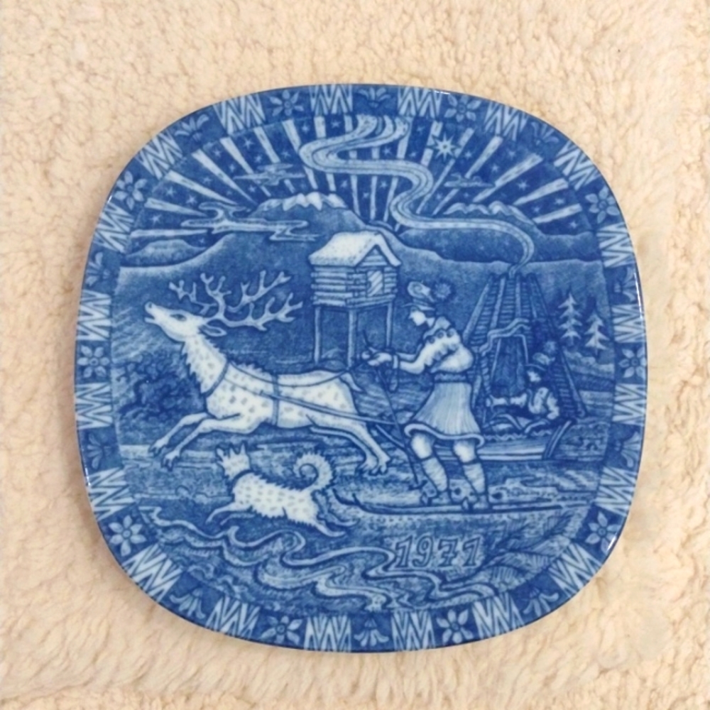 COPY - Limited Ed. JULEN Rorstrand Christmas Plate Collectible Blue & White 1971